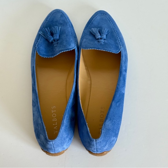 Talbots Francesca Suede Driving Flats Blue Tassel Detailing Size 9 - Picture 3 of 10